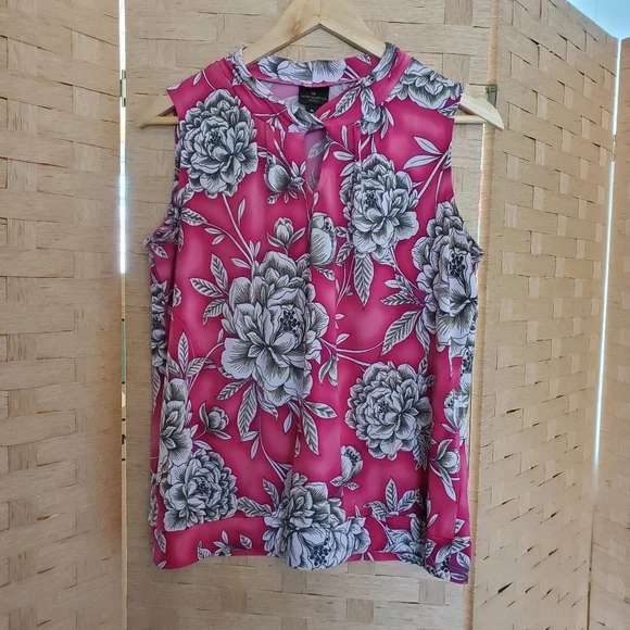 Worthington Petite Blouse Size PL Floral Pink - Picture 1 of 6